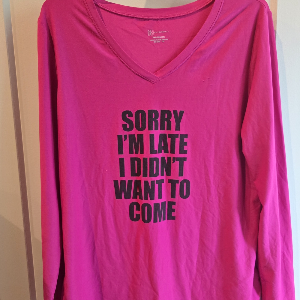 No Boundaries Pink Graphic Long Sleeve Top